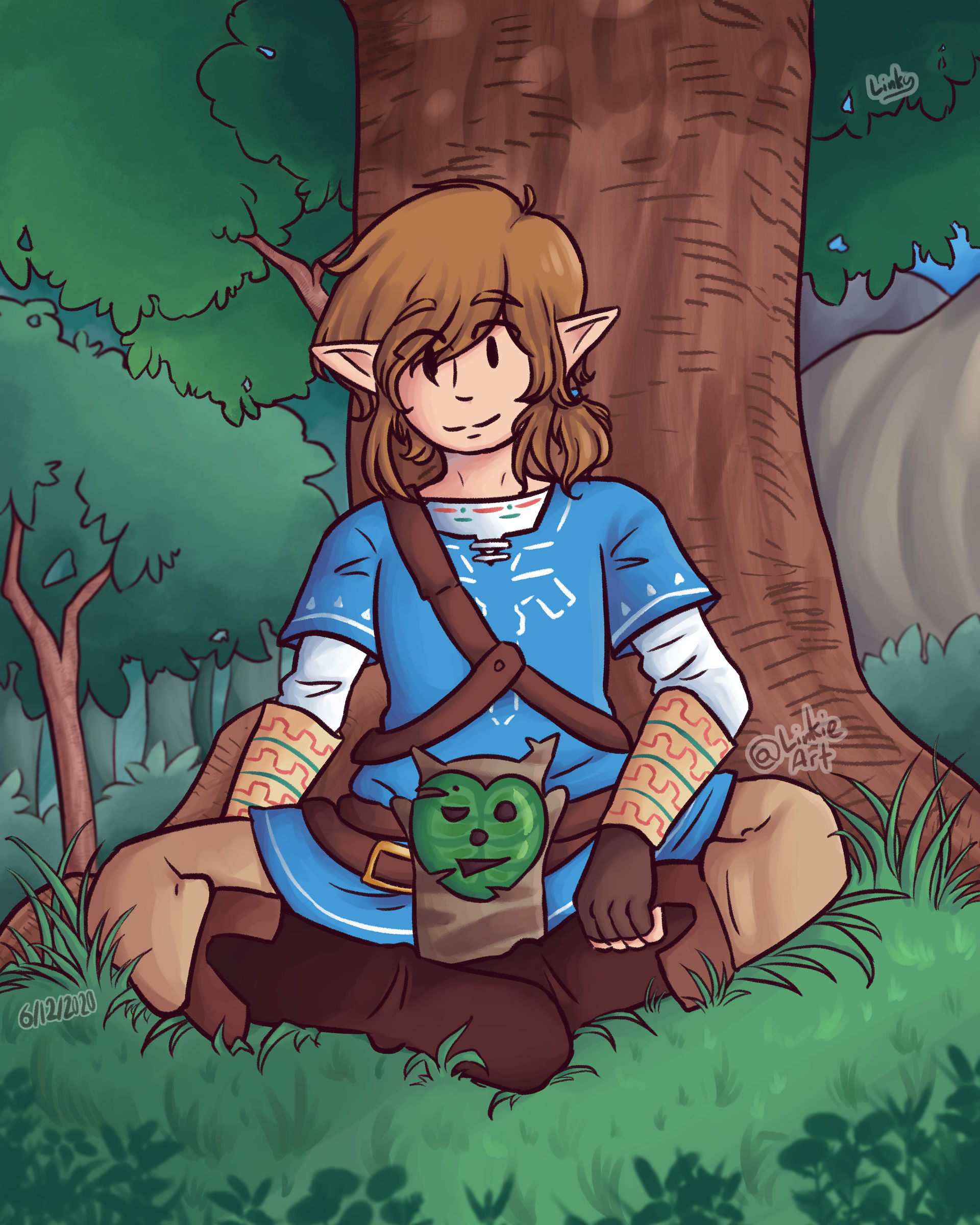 Link Kunk Link with a Korok by LinkilyArt on DeviantArt