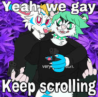 yeah, we gay. keep scrollin by fwendly