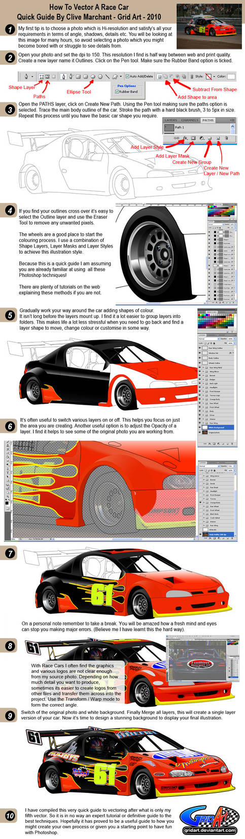 How To Vector A Race Car by gridart on DeviantArt
