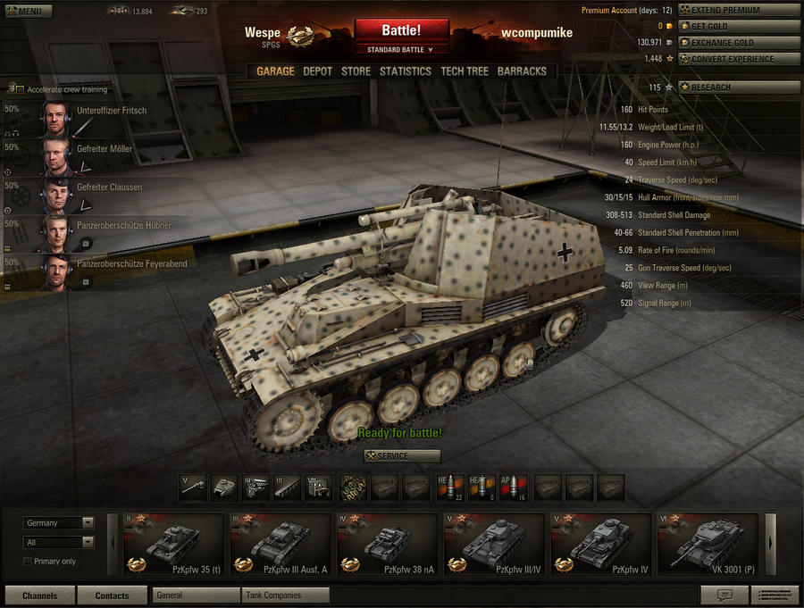 WoT screenshot Wespe camo