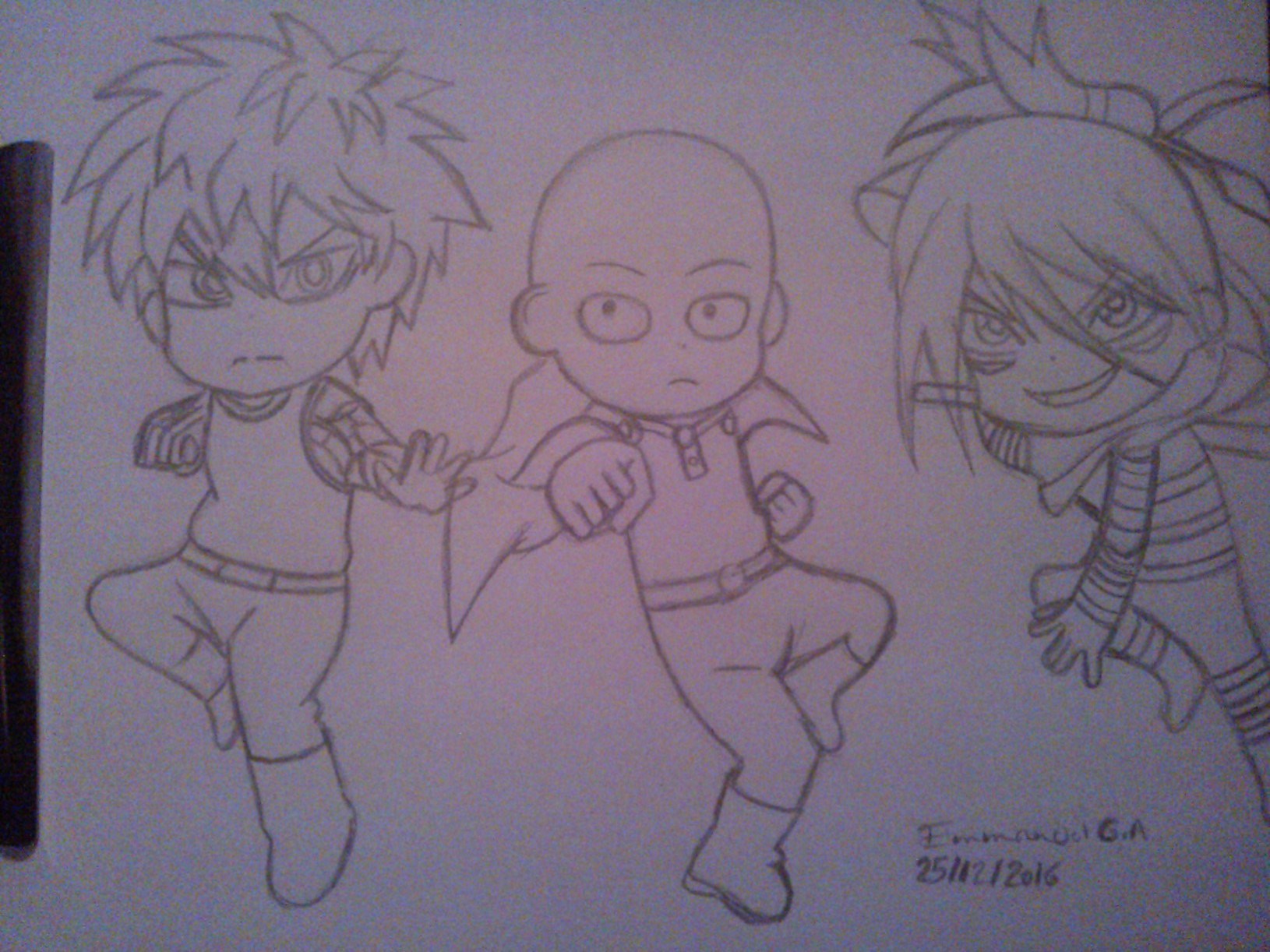 Genos, saitama y mega sonic