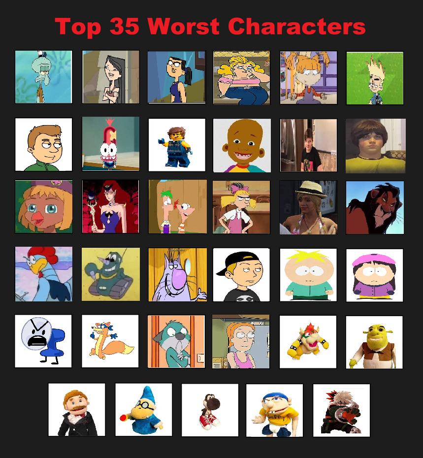 Top 35 Worst Characters by 2000bonniedelvia on DeviantArt