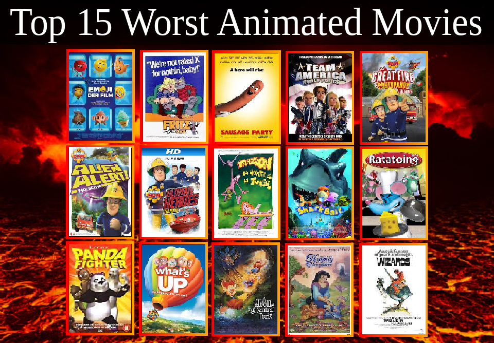 Top 15 Worst Animated Movies by 2000bonniedelvia on DeviantArt