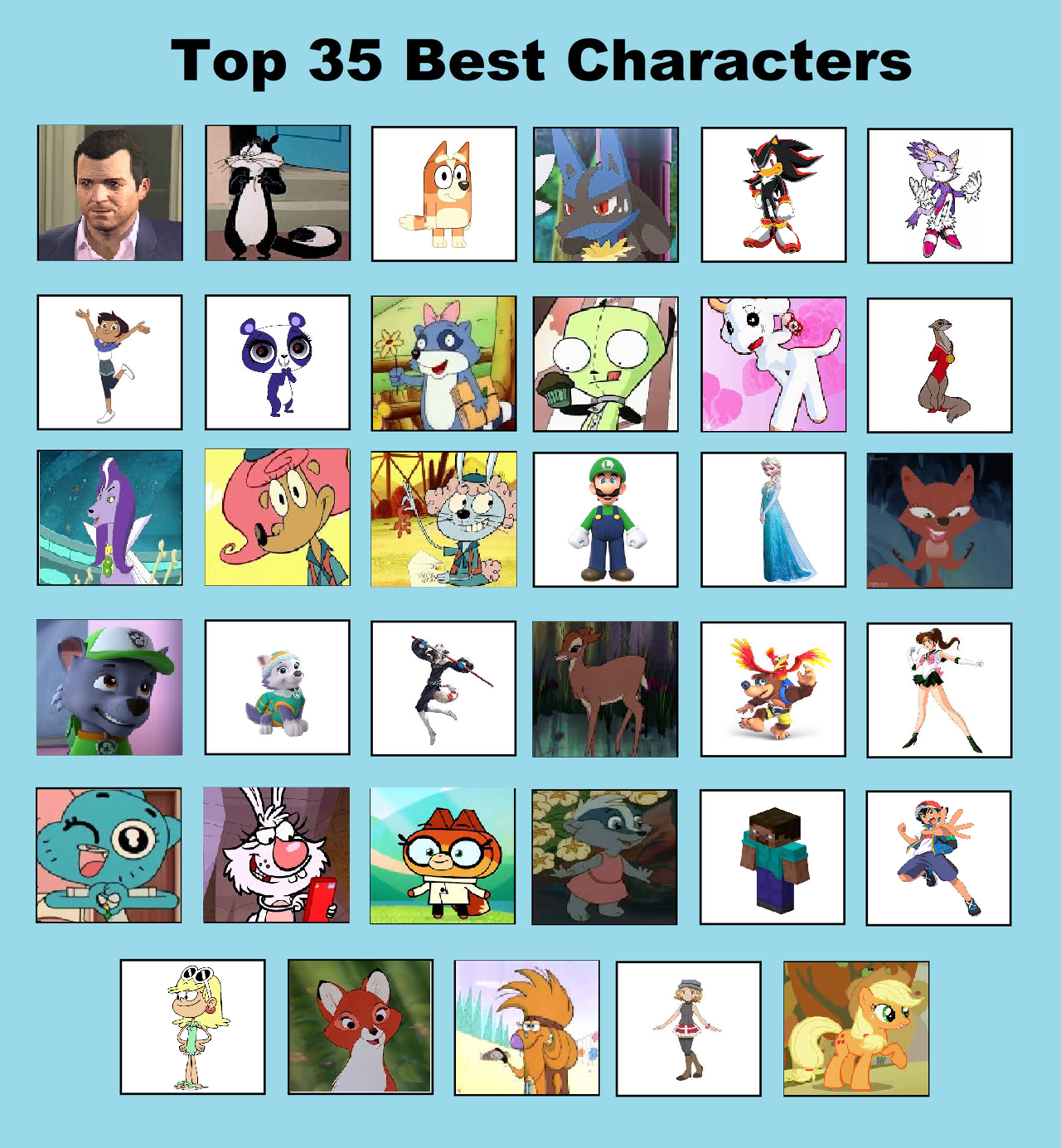 Top 35 Best Characters By 2000bonniedelvia On DeviantArt top-35-best-characters-by-2000bonniedelvia-on-deviantart