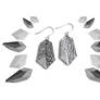 Silver leather crystal earrings