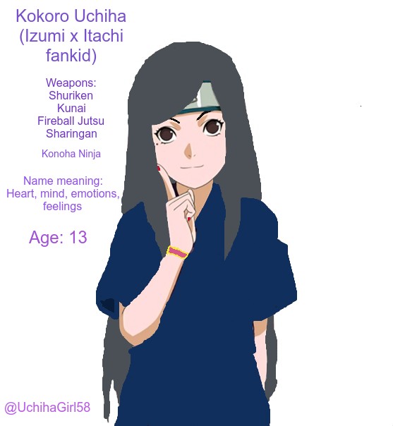 Kokoro Uchiha (Izumi x Itachi fankid) by UchihaGirl58 on DeviantArt