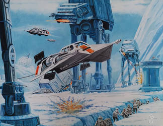 Star Wars - Battle of Hoth - Oils on Canvas