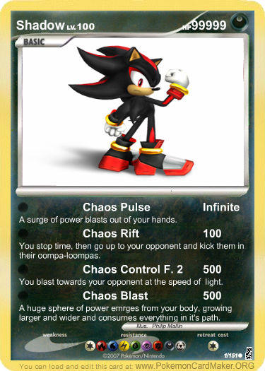 Shadow The Hedgehog Card by Pikachuthehedgehog on DeviantArt