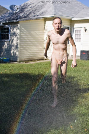 Running Through The Sprinkler by zharth Running Through The Sprinkler by zharth