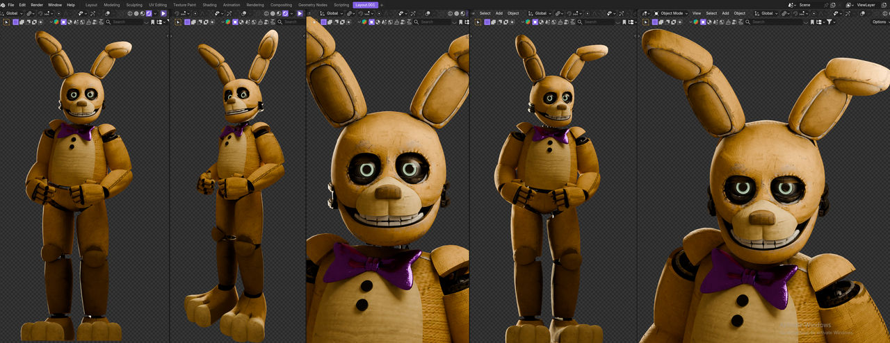 Springbonnie Game Model SpringBonnie V3 Model Showcase by SkillAndArtVidSarah on DeviantArt