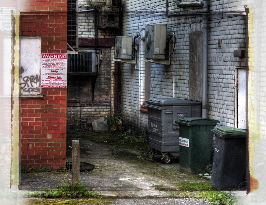 Corner down a back alley.