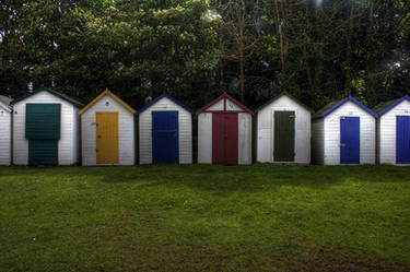 Beach huts.