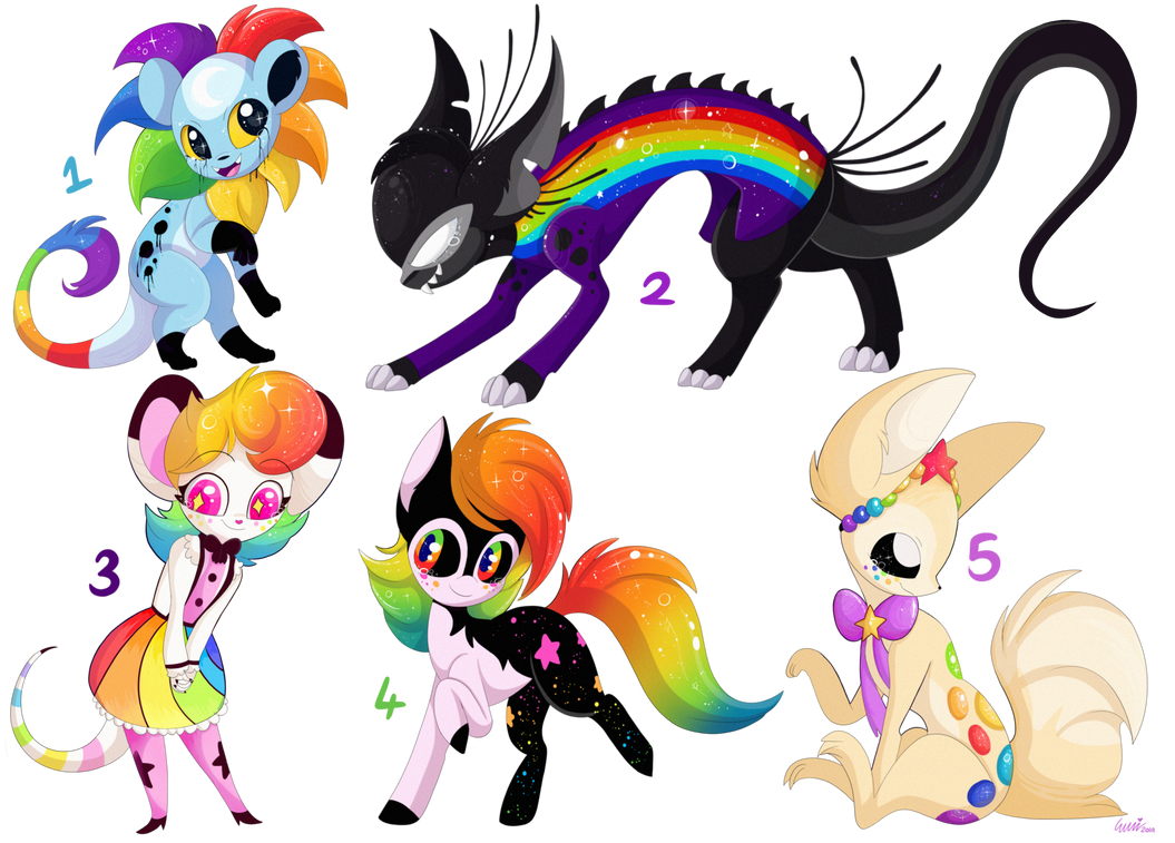 Rainbow Rafflle Examples Rainbow Raffle - free adoptables CLOSED by Roxalew on DeviantArt