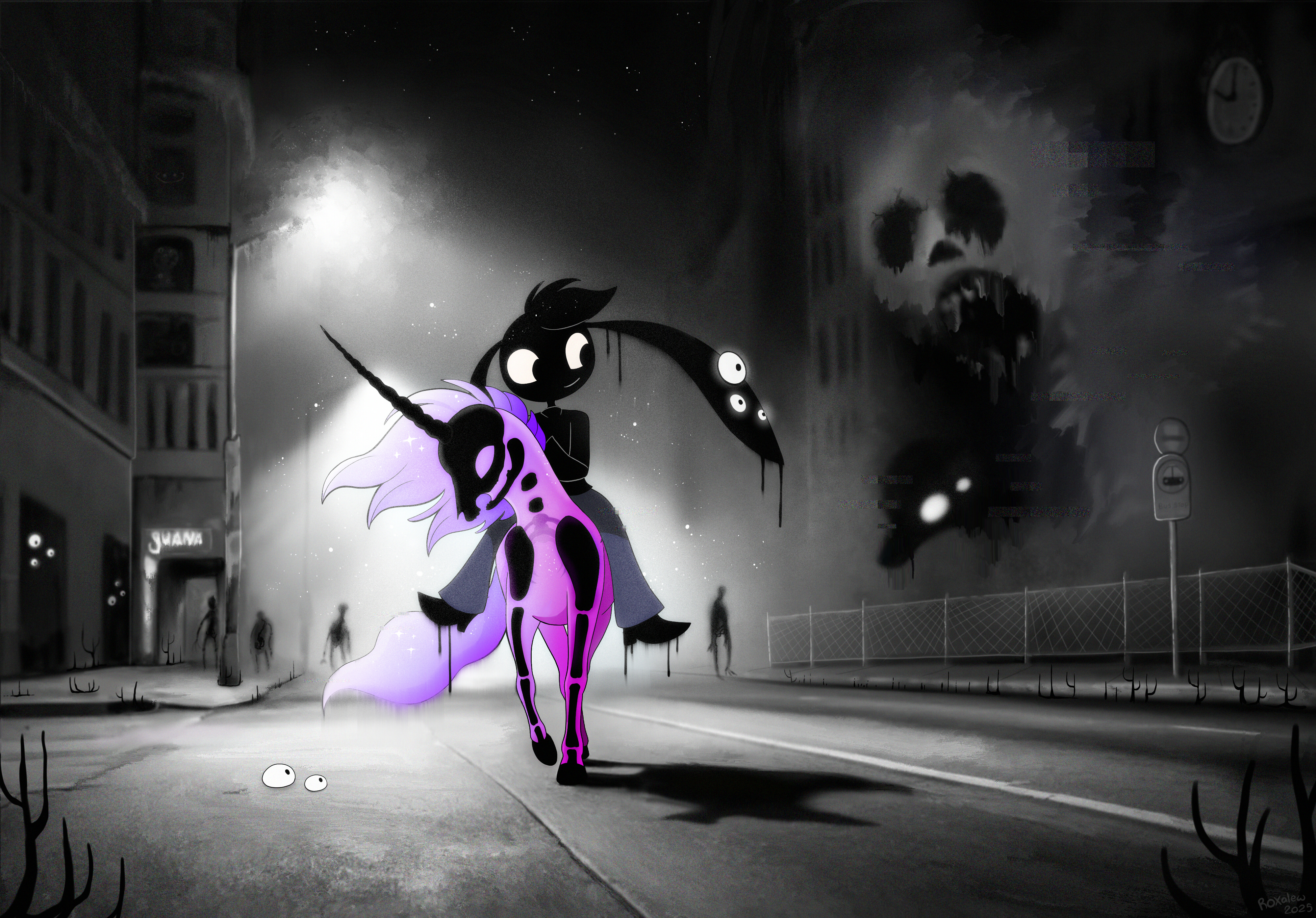 Down the city streets