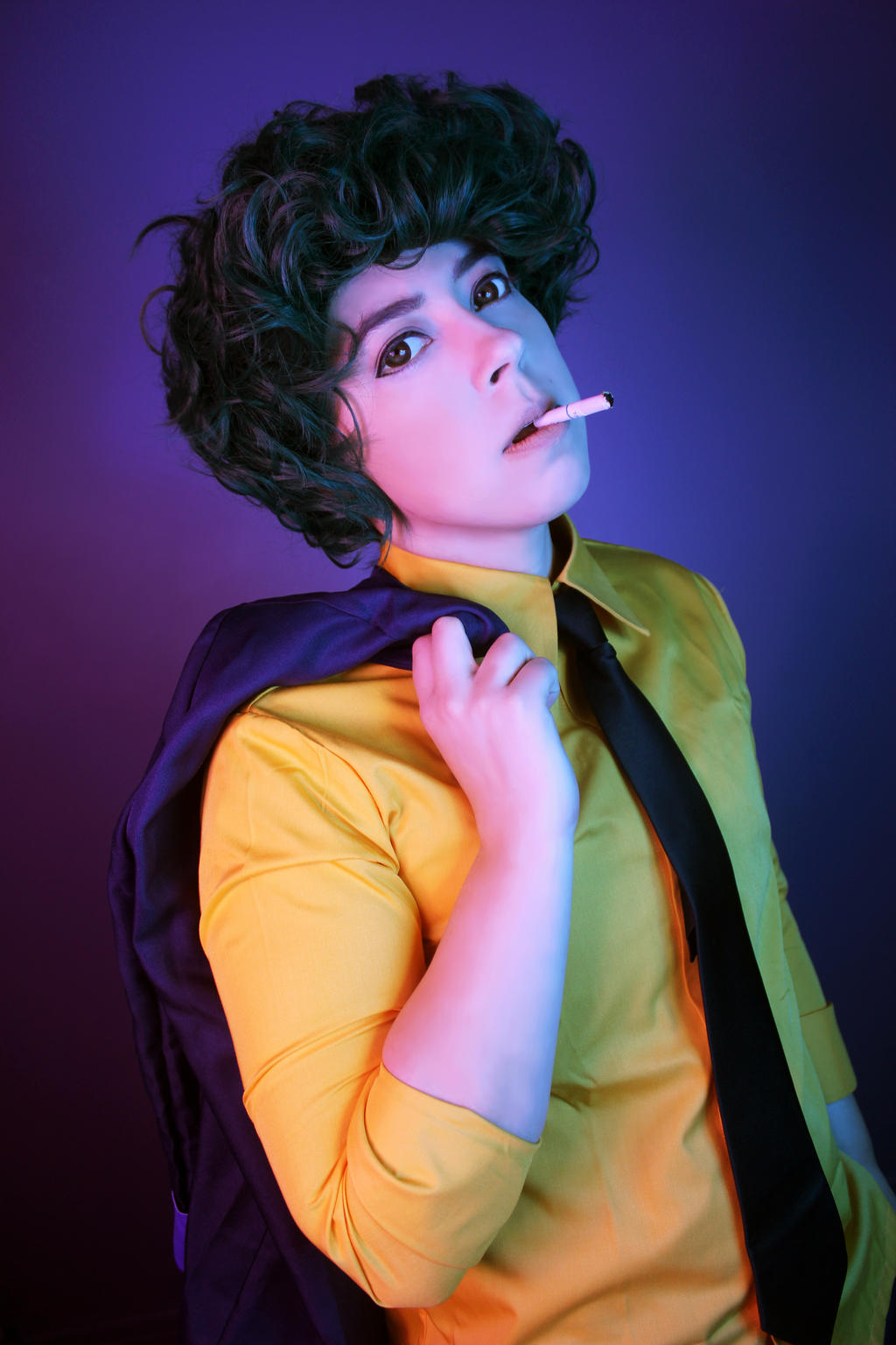 Cosplay of young female spike spiegel from cowboy bebop on Craiyon