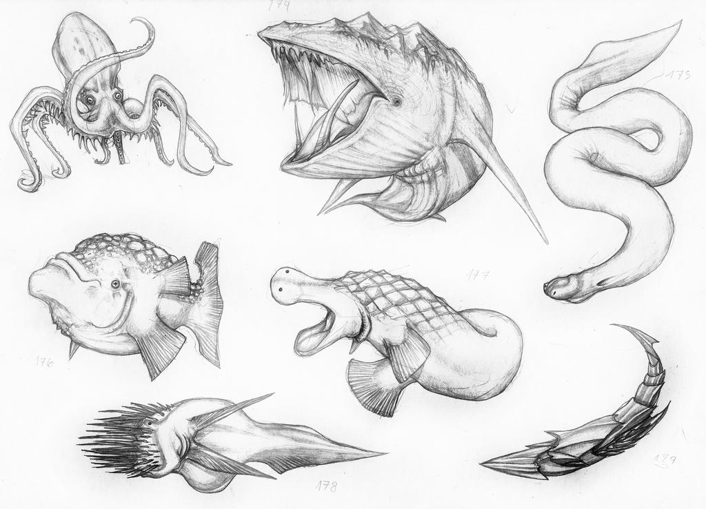 Marine creatures by Rodrigo-Vega on DeviantArt