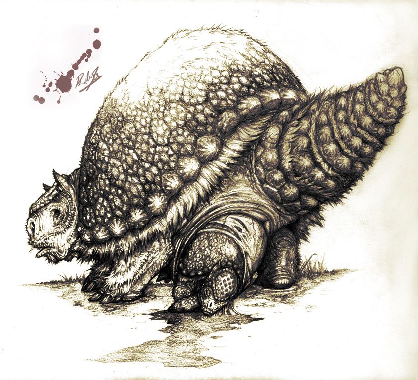 Glyptodon giving birth