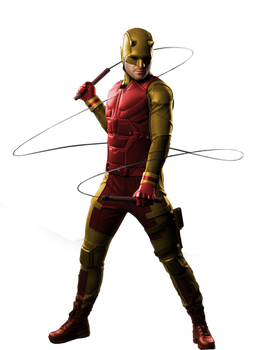 Daredevil red and yellow suit