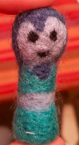 Lapis Lazuli felting doll charm