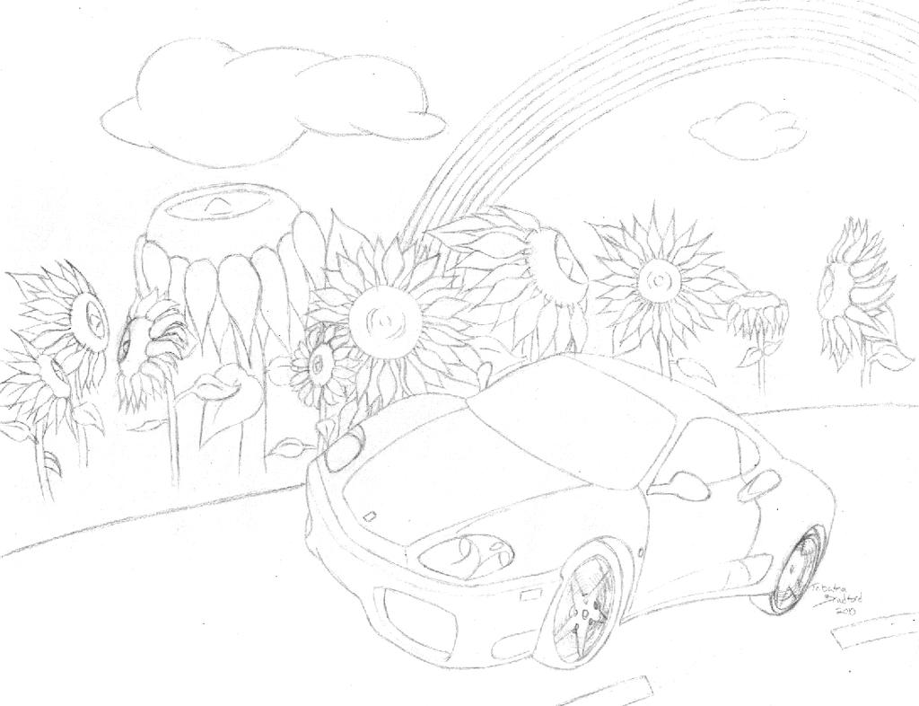 Ferrari and Sunflowers