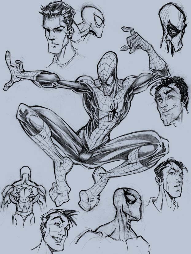 sketch of spidey