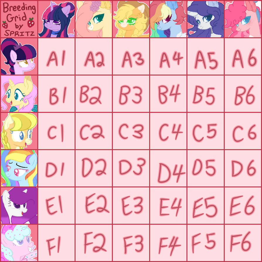 Mlp Redesign Grid by ThenaBean on DeviantArt