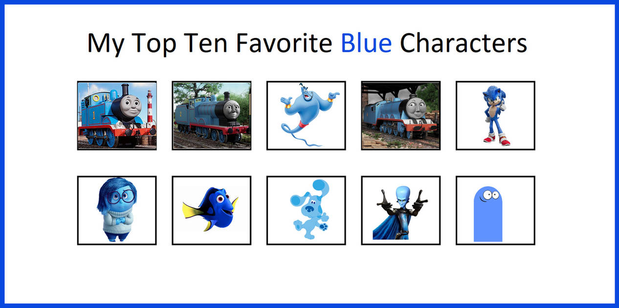 My Top 10 Favorite Blue Characters by mrskeletonman on DeviantArt