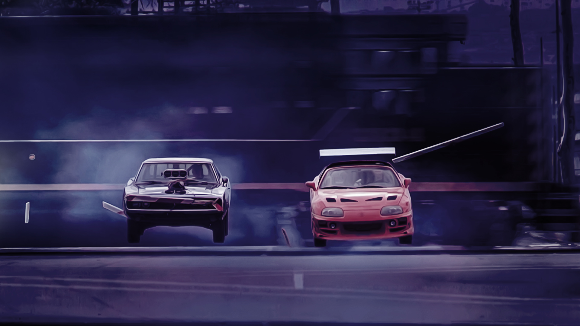 Charger Vs Supra Wallpaper - Night Version by madhurasri on DeviantArt Charger Vs Supra Wallpaper - Night Version by madhurasri on DeviantArt