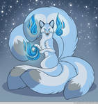 Kitsune of Blue Flame by FlannMoriath