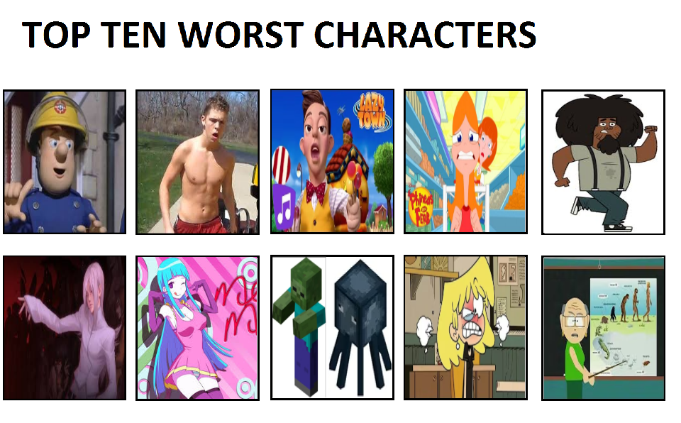 Deviantart Bad Characters Top 50 Worst Characters by sr717 on DeviantArt