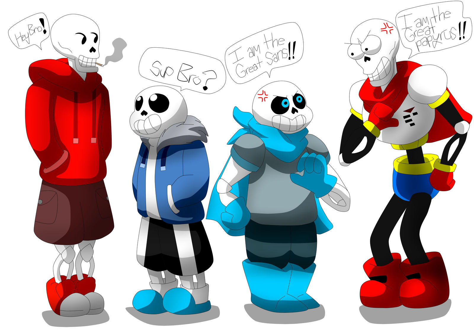 undertale and underswap sans and papyrus by Le0-Wolf on DeviantArt