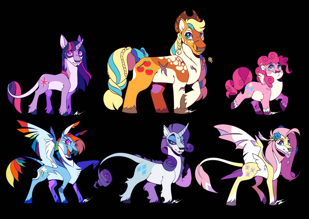 Mane Six ReDesign by Cosmic-rust on DeviantArt