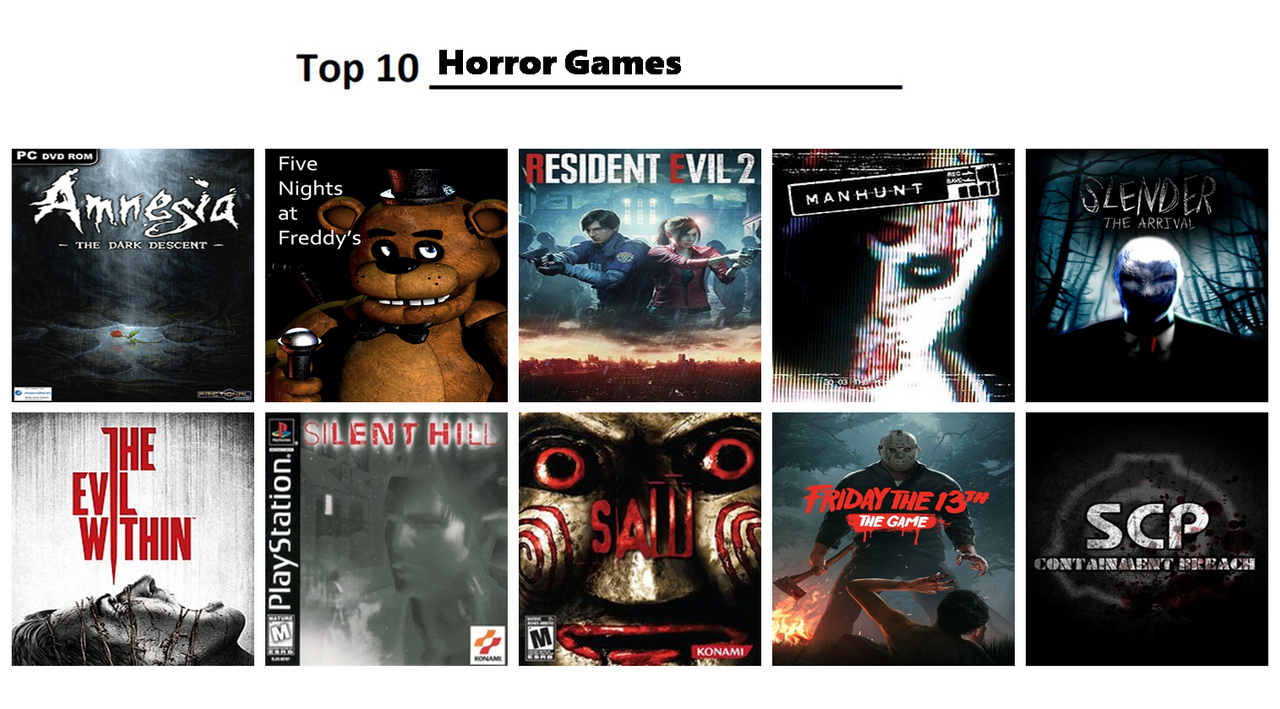 Top 10 Horror Games xxphilipshow547xx on DeviantArt
