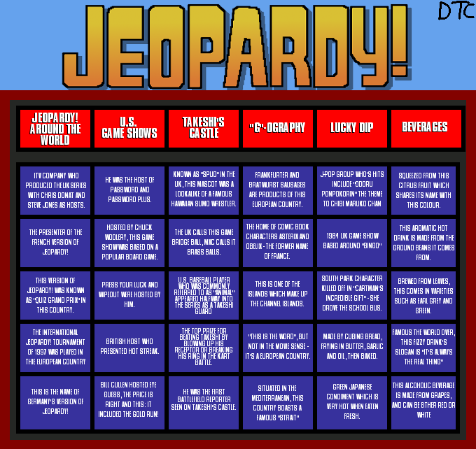 Jeopardy! Game Grid No.2