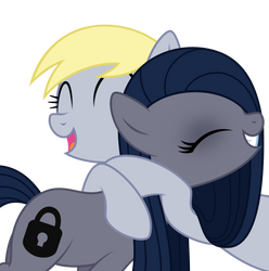 Derpy Hugging Minkie Pie