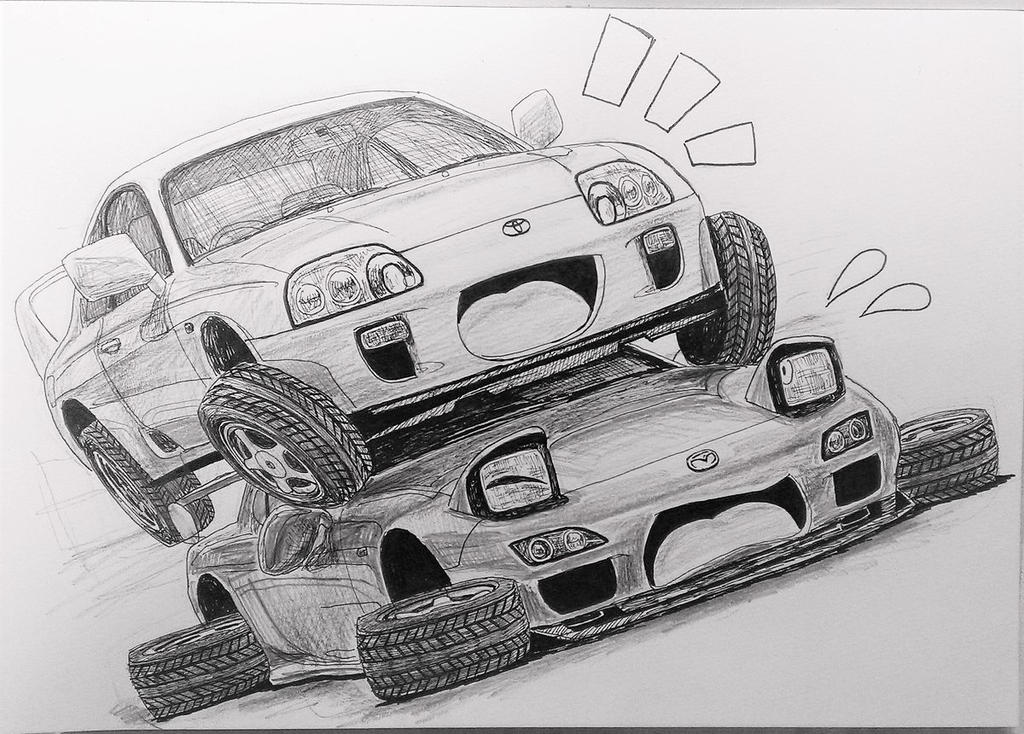 Toyota Supra and Mazda RX-7(FD)