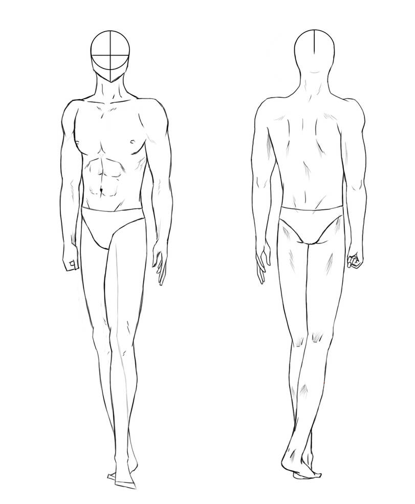 Man/half Reference Male Reference - Front and Back View by KirasDarkLight on DeviantArt