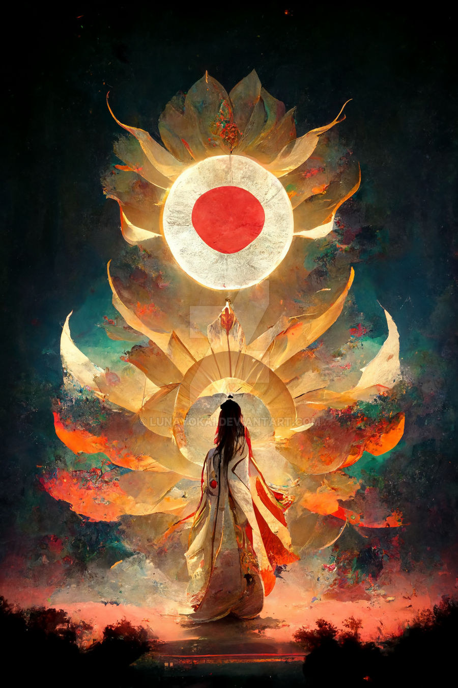 Amaterasu the sun goddess by LunaYokai on DeviantArt