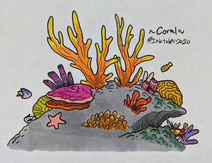 Inktober Day 20- Coral