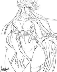 Epic Seven Luna Lineart