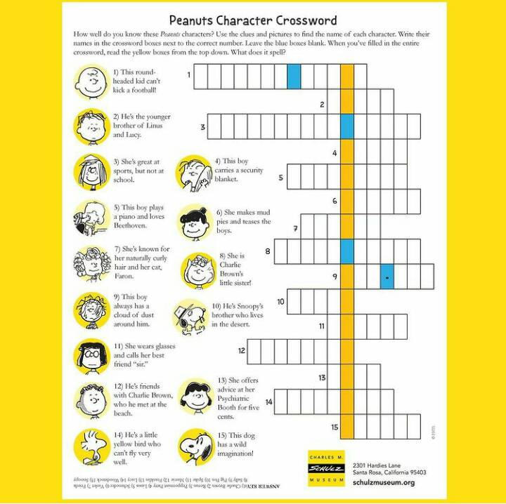 the peanuts crossword puzzle by KingJKLilWayne on DeviantArt