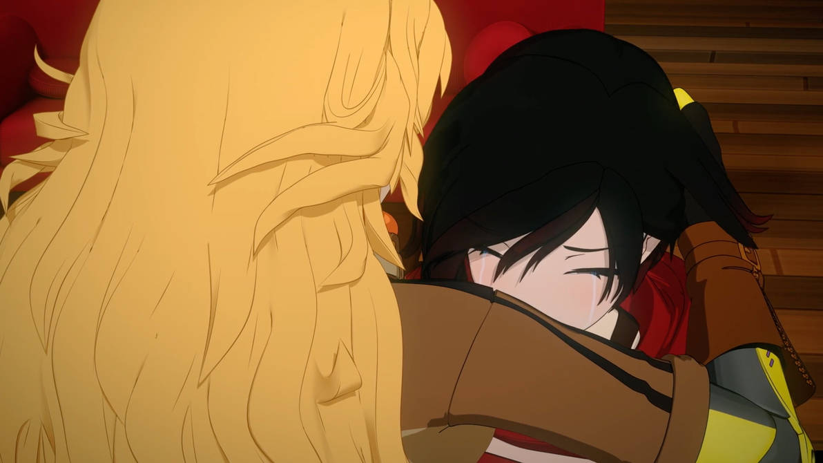 Ruby Rube Sad Ruby Rose is crying but is hugged by Yang by JackWayne001 on DeviantArt