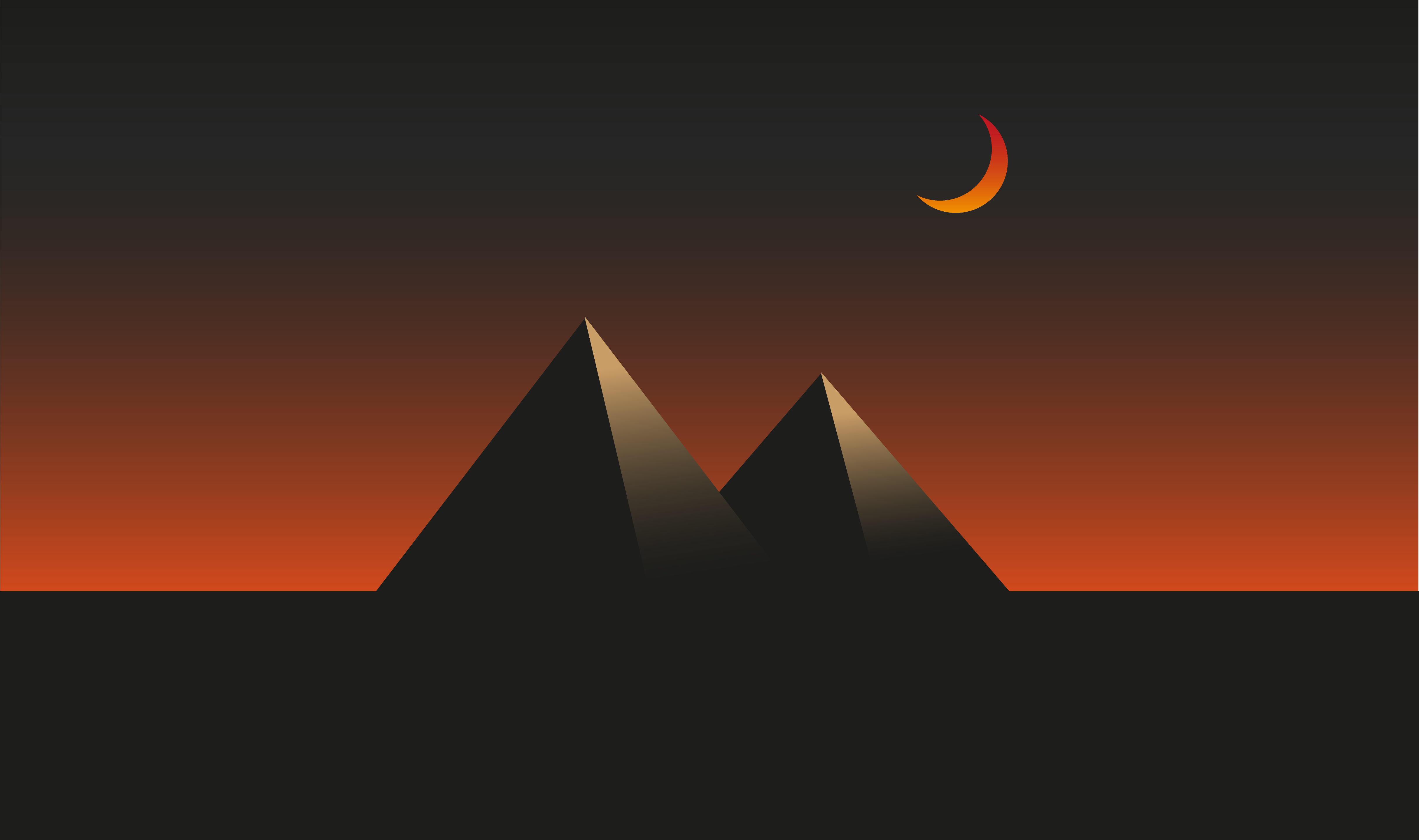 Pyramids and crescent moon wallpaper