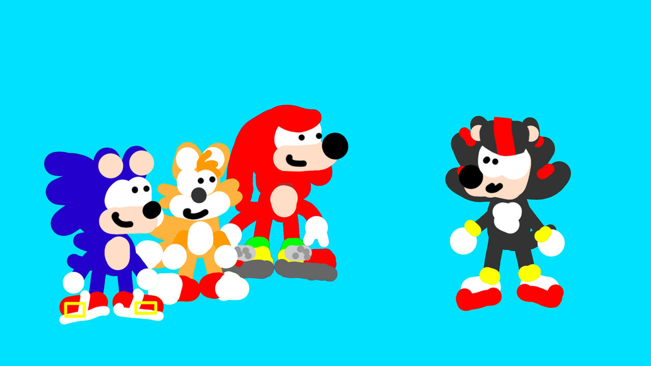 Sonic: Sonic, Tails And Knuckles Meets Shadow by AlphabetLoreGFan on ...