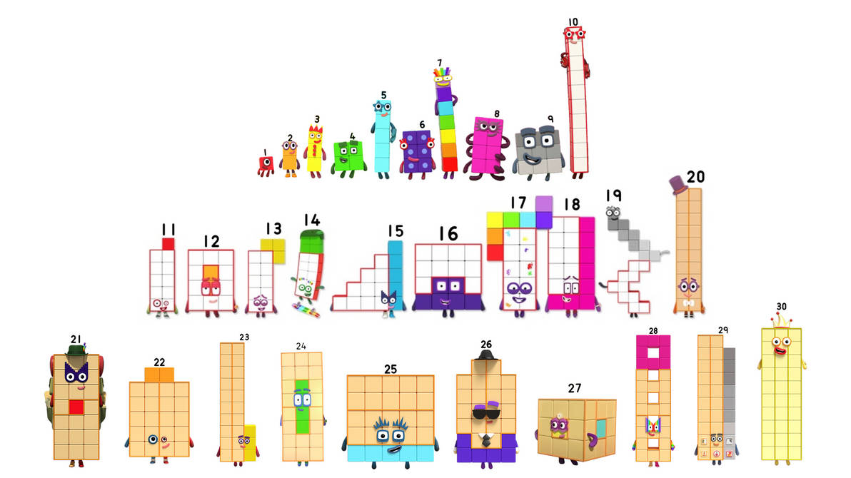 Numberblocks 1-30 Cast by AlphabetLoreGFan on DeviantArt