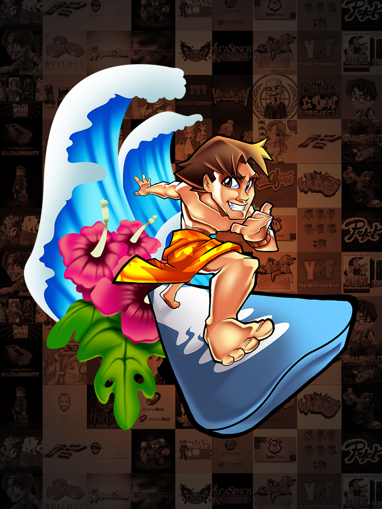 Island Joe's Hawaiian BBQ Mascot Design