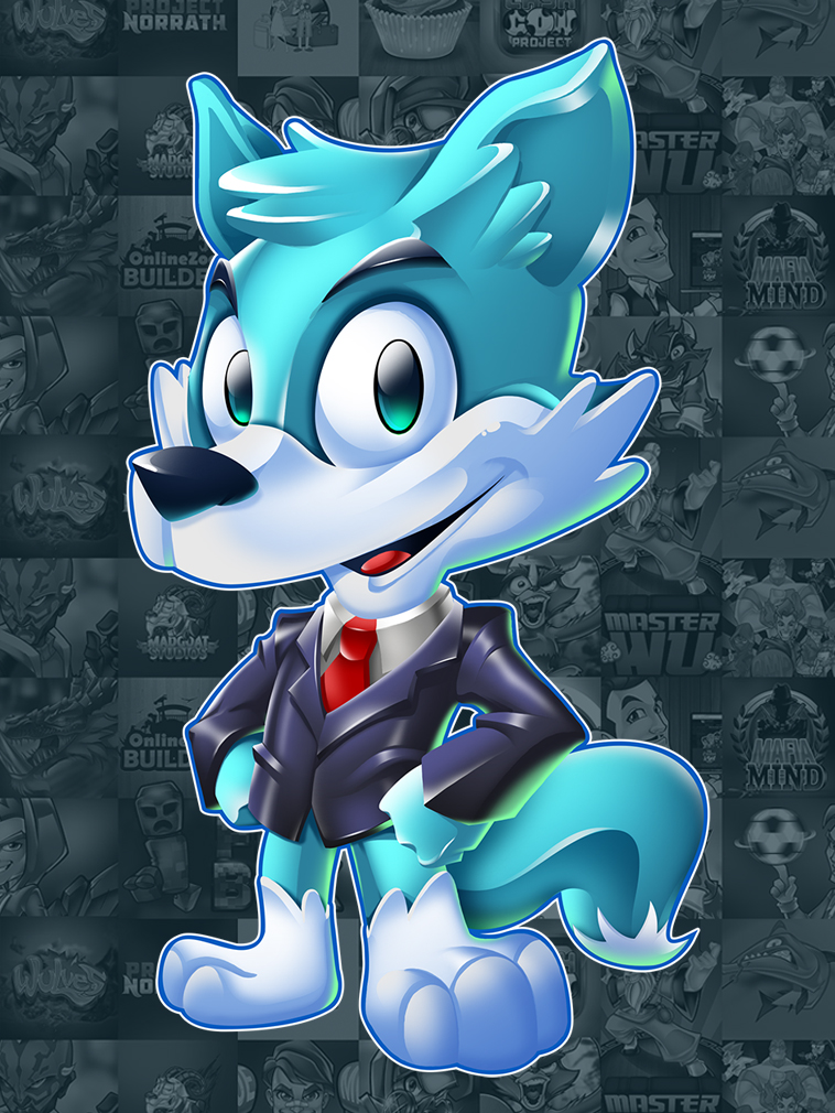 Blue Fox Mascot Design