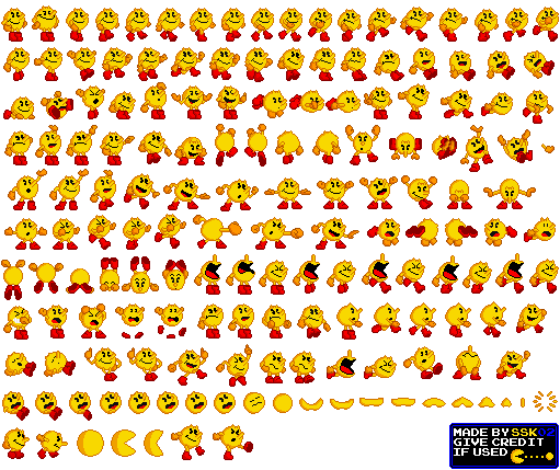 16-bit Pac-man Sprite Sheet By Superstarfy2002 On Deviantart C09