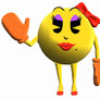 Ms. Pac-Man waving