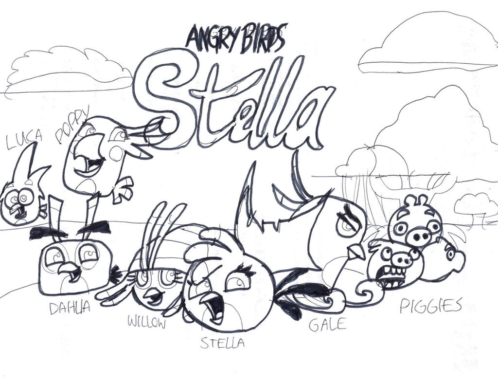 Angry Birds Stella Coloring Page